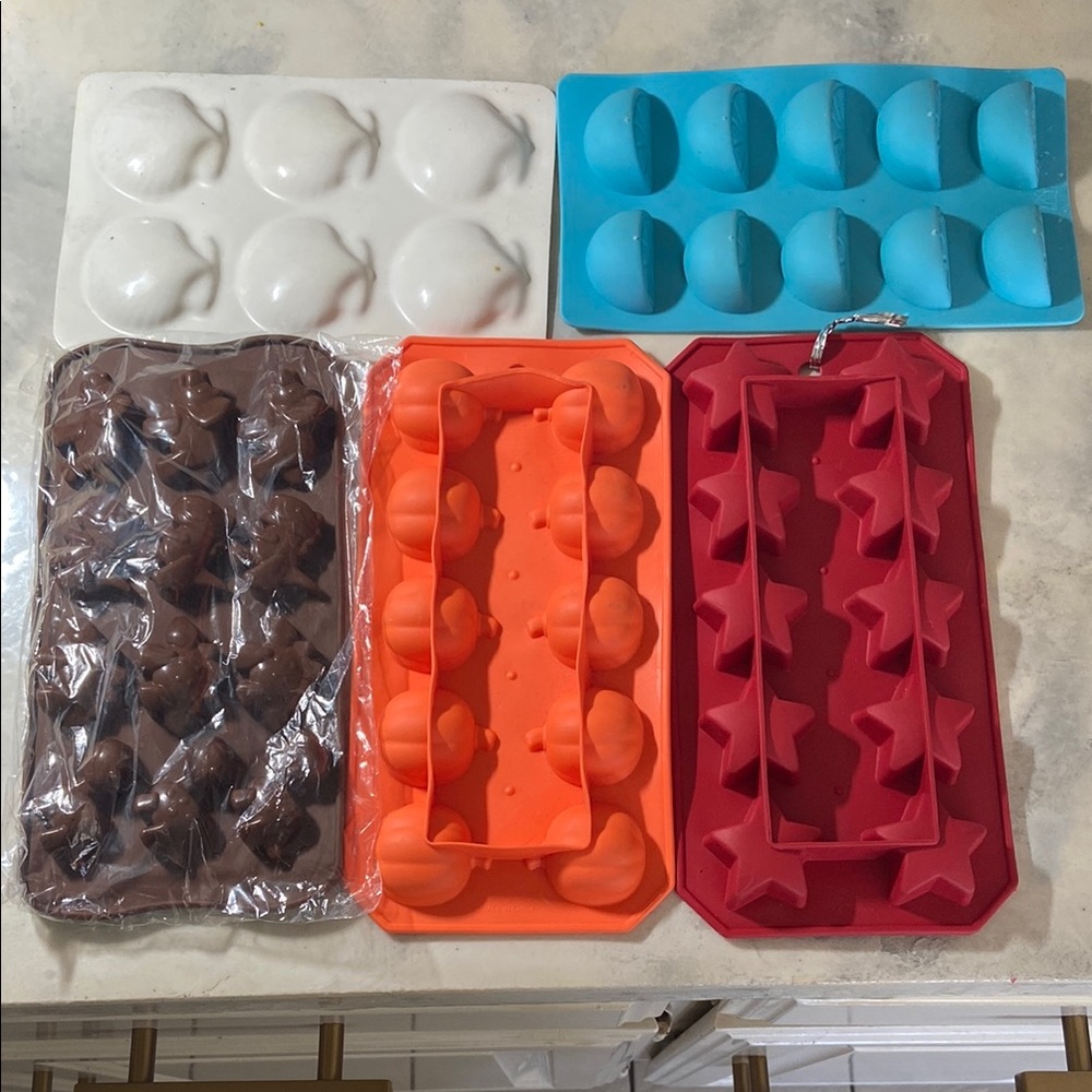 Colorful Silicone Mold Set of 5 trays